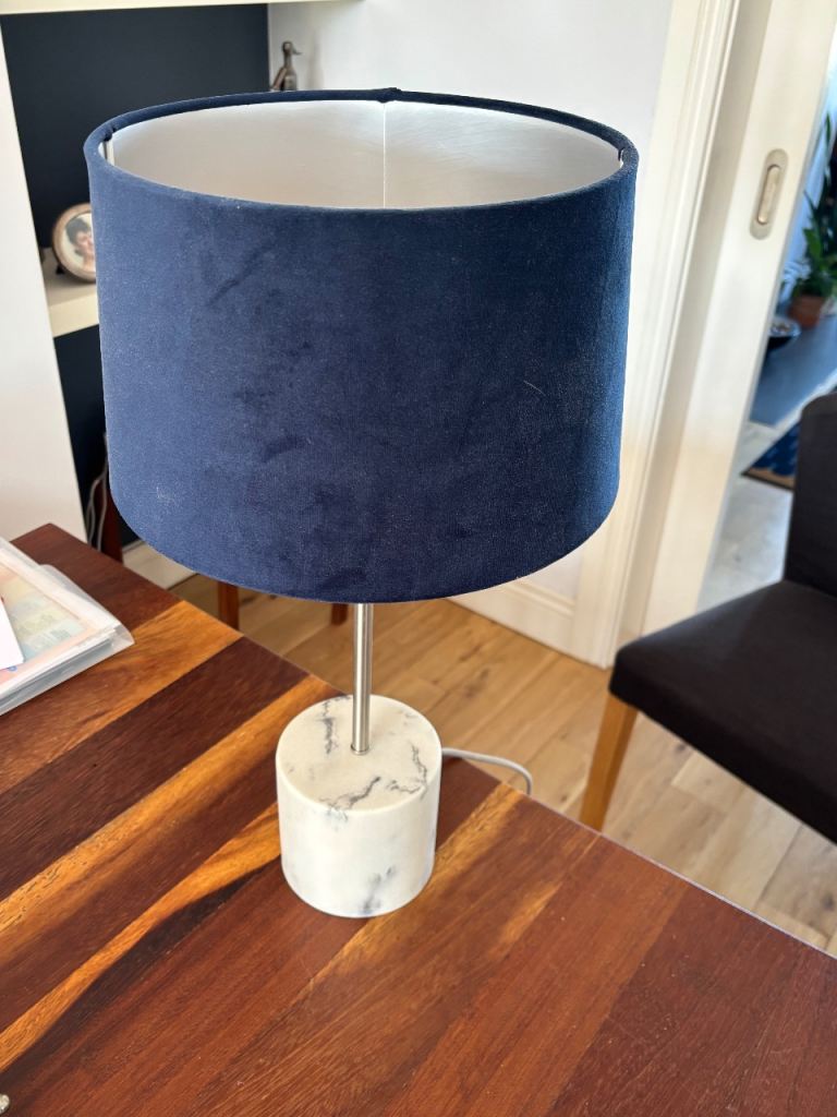 Table lamp with white marble base