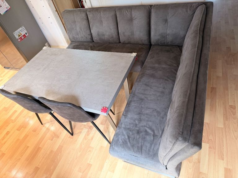 Large Modern Dining Set – Table + Corner Bench + 2 Chairs