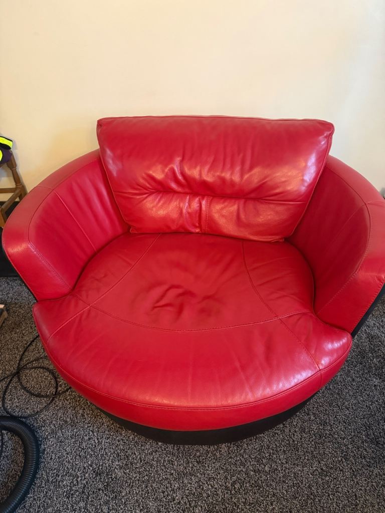 DFS Red and black cuddle chair 