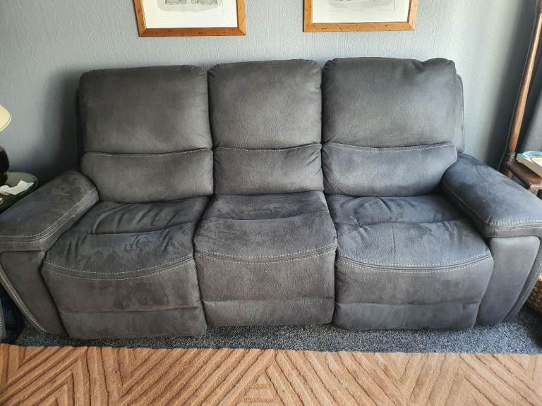 SCS 'Prescott' 3 seater and 2 seater power recliner sofas in 'Gunner Graphite'