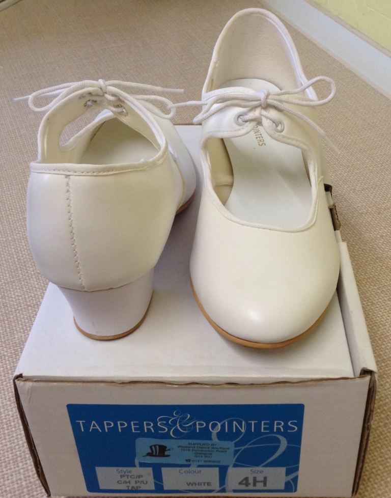White Tap Dance Shoes, Size 4.5