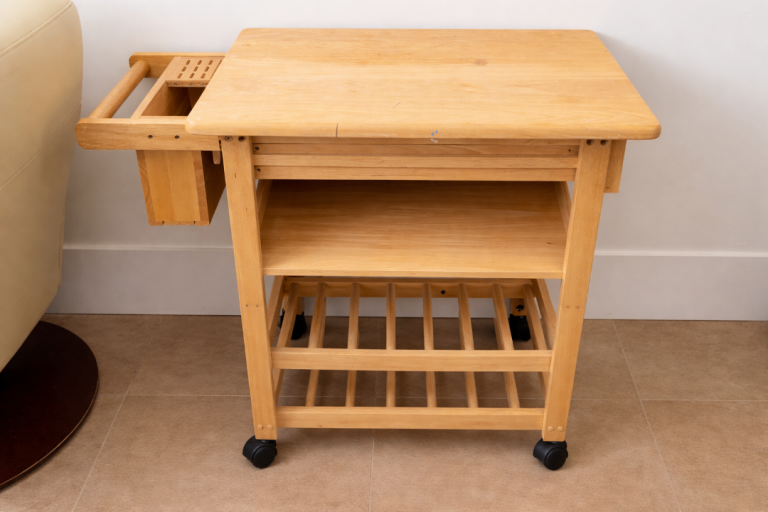 Wooden kitchen trolley