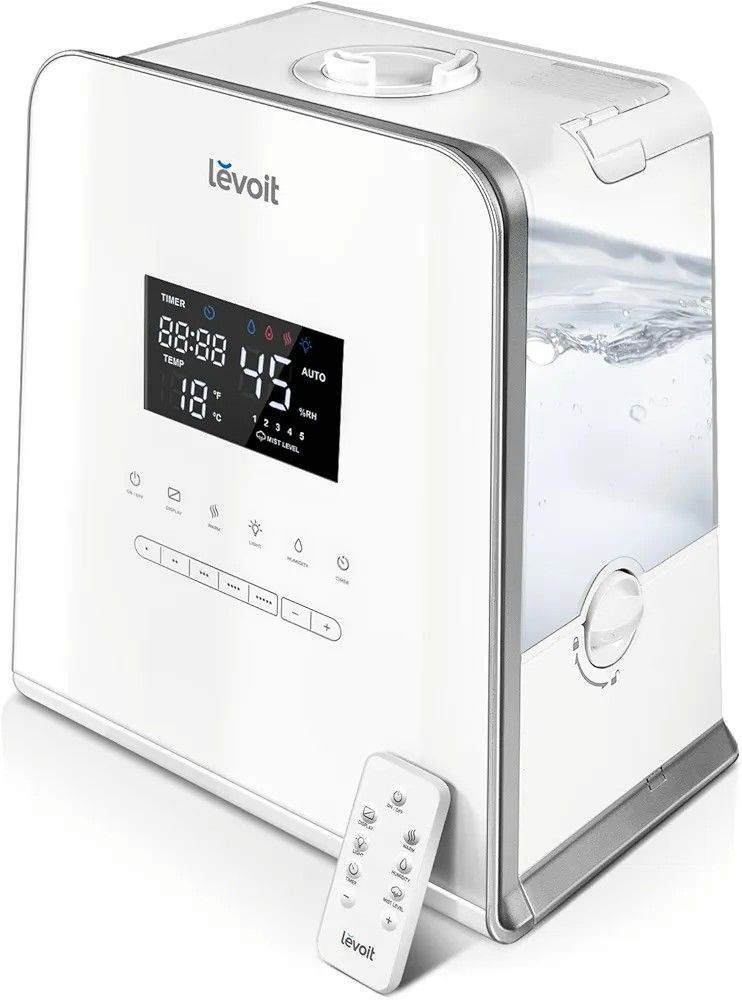 LEVOIT Used Humidifier Ultrasonic, Warm and Cool Mist with Humidity Monitor. 