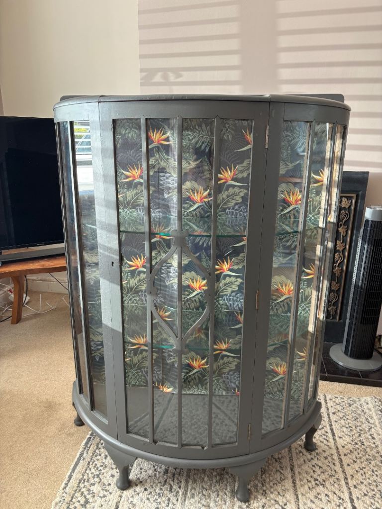 Vintage upcycled glass display/cocktail cabinet