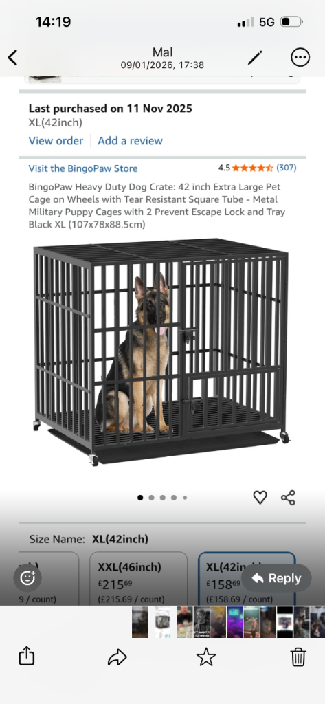 Xl dog crate 