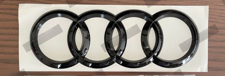 Black Gloss Rear Boot Trunk Ring Badge Emblem For Audi A3 A4 S4 A5 A6 S 192x66mm