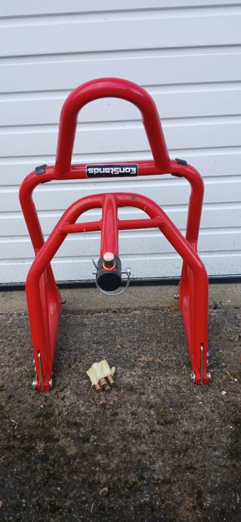 Motorcycle front wheel head stock stand with multi pins Track day