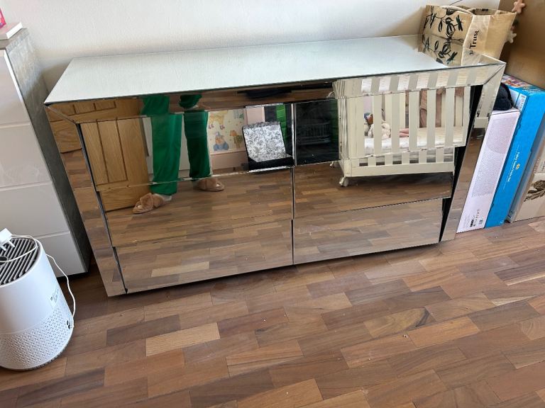 6 drawer mirrored chest of drawers