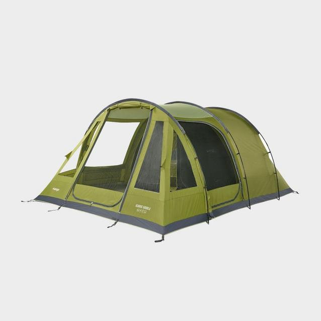 Icarus 500 dlx 5 person tent, two double airbeds and electric hook up