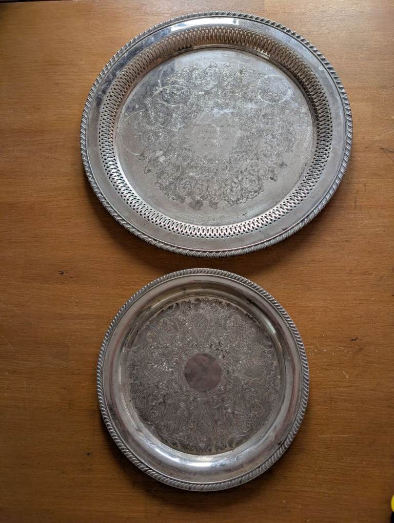 2 x Silver Plated Servers - 1 x 10" + 1 x 15" 