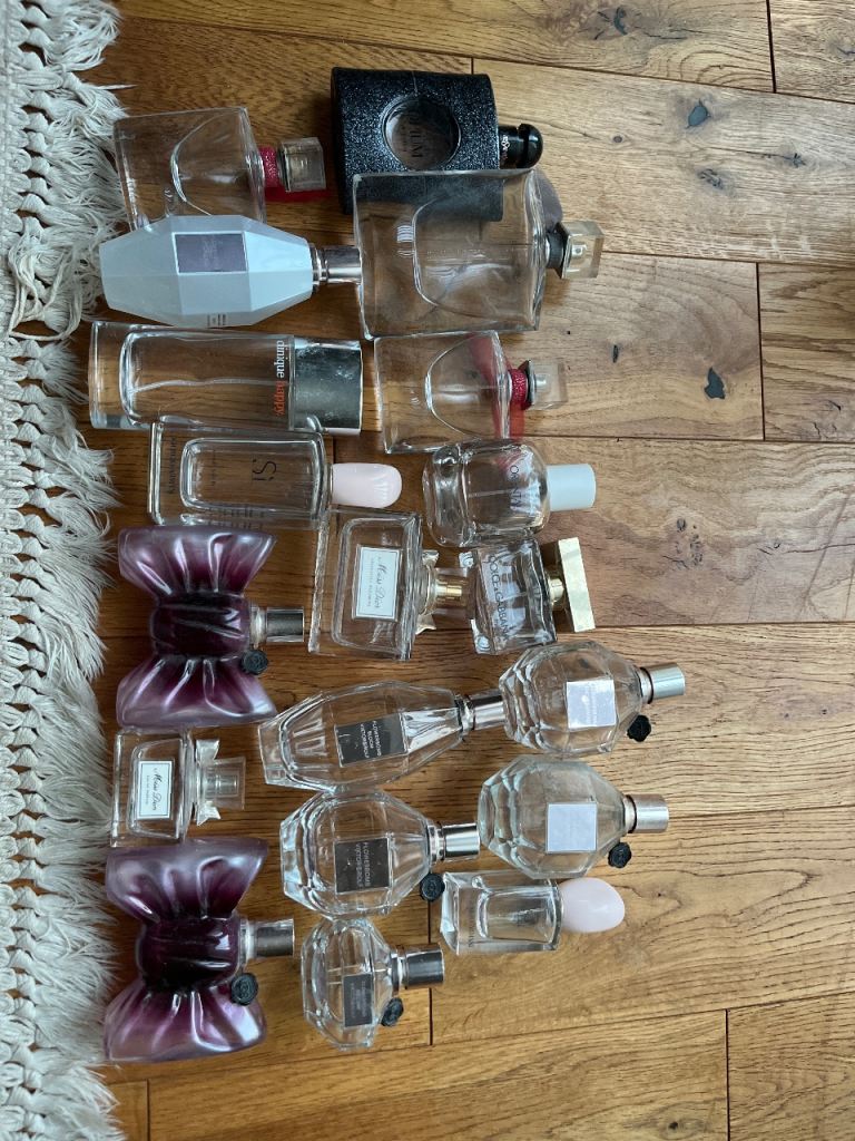 Collection of Empty Clear Glass Perfume Bottles – Good Condition
