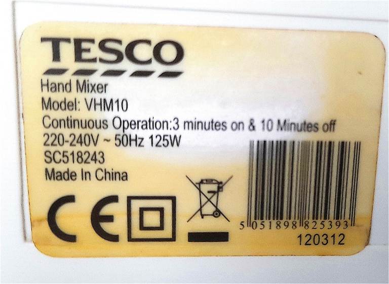 ELECTRIC FOOD MIXER - 240 Volt - 125 Watts