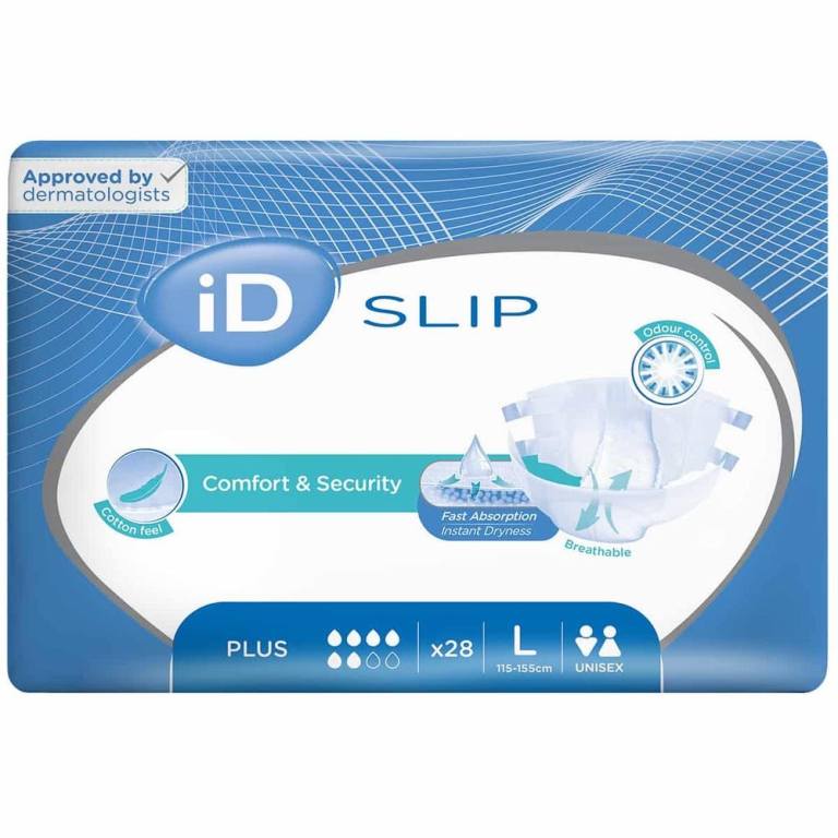 ID Slip Plus adult nappies 28 pack size SMALL x 4