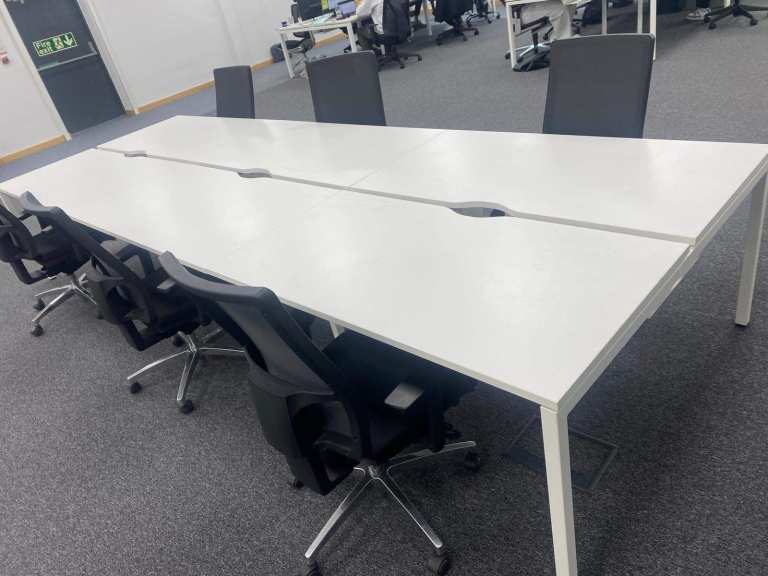 Good Condition White Office Desk - 1400mm Workstation