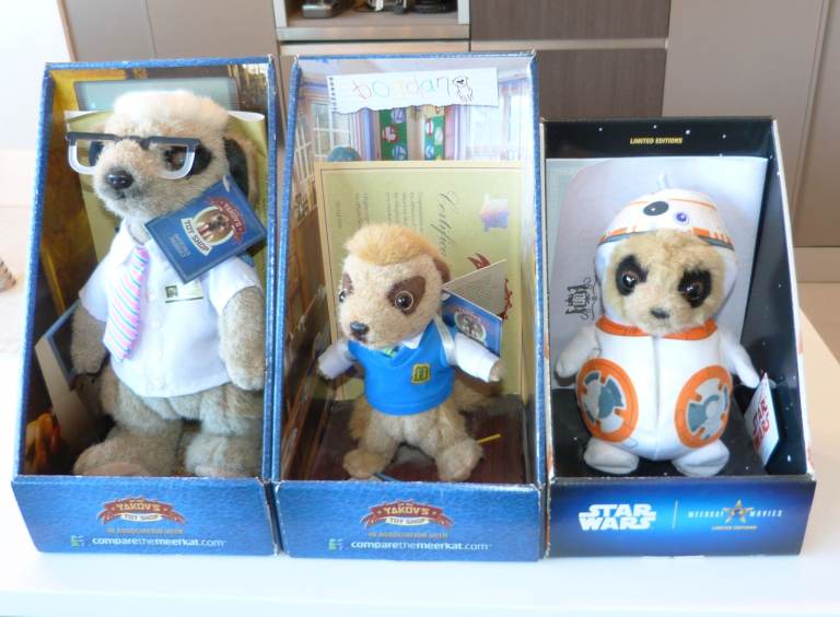3 Compare The Meerkat soft toys