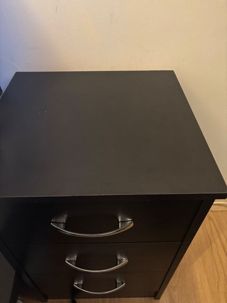 Black Bedside Drawers 