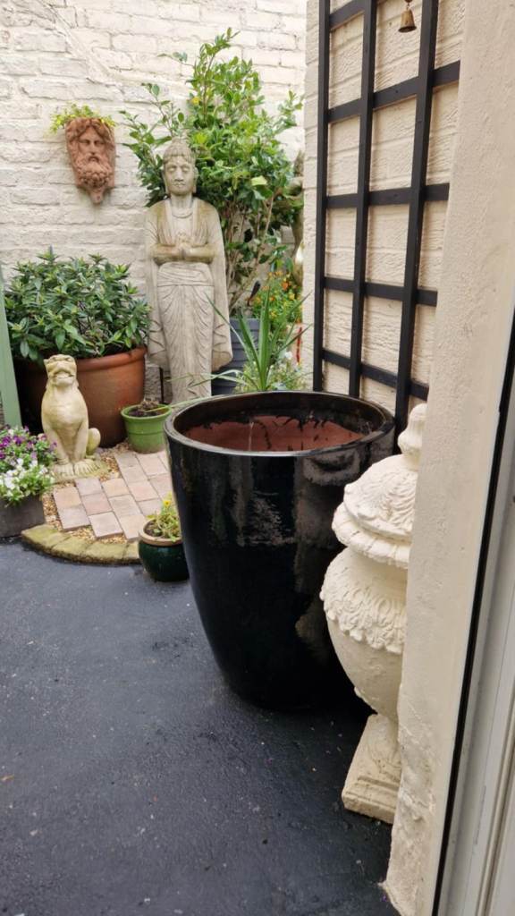 Huge Japanese salt glazed ceramic garden plant pot  