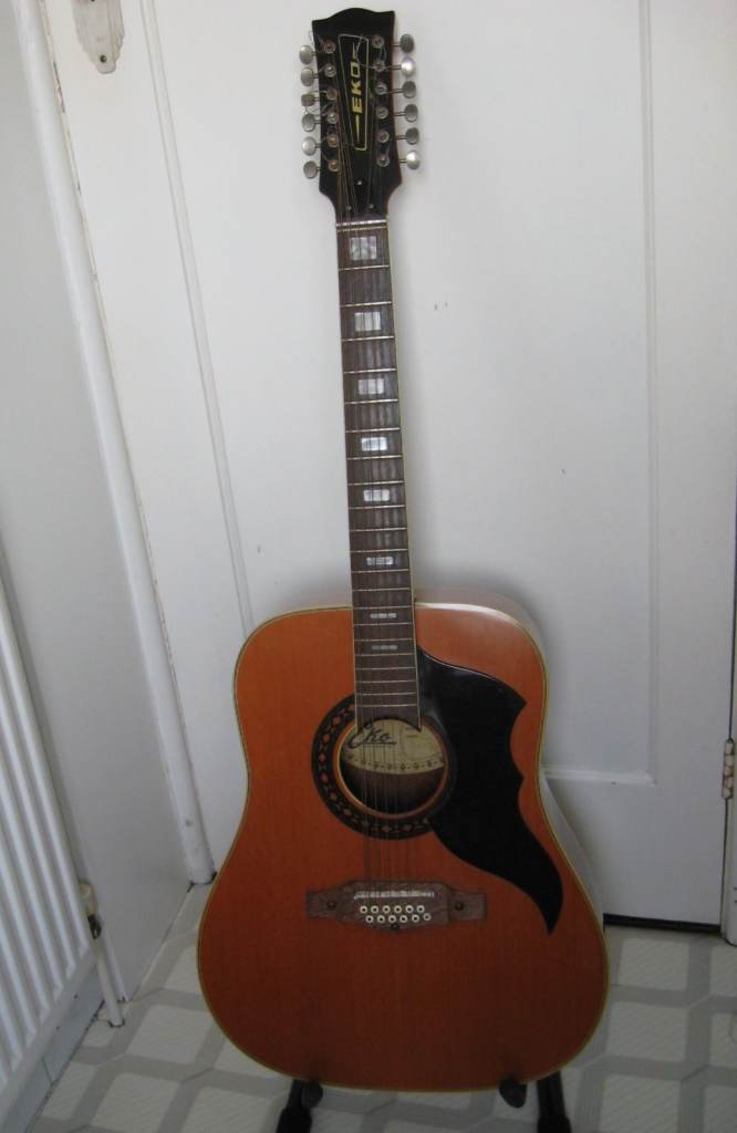 Vintage EKO 12 string dreadnought acoustic guitar, made in Italy 1970s