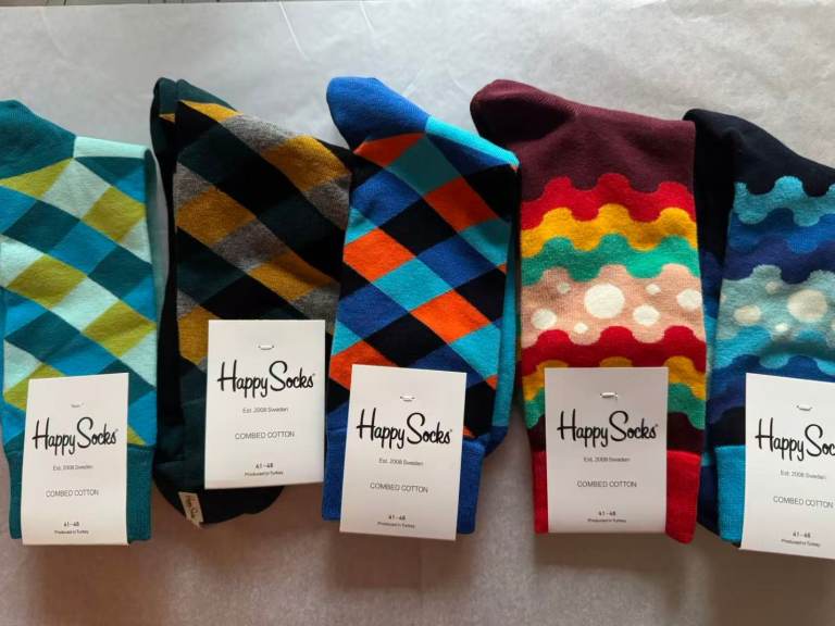 image for 5 Pairs Happy Colourful Funny Socks Men Women Christmas, Birthday, Secret Santa