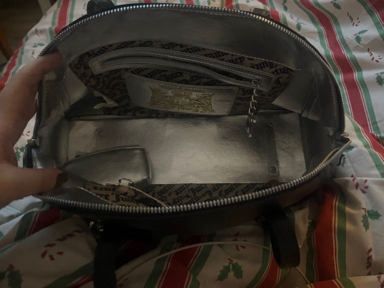 Black and silver juicy couture bag