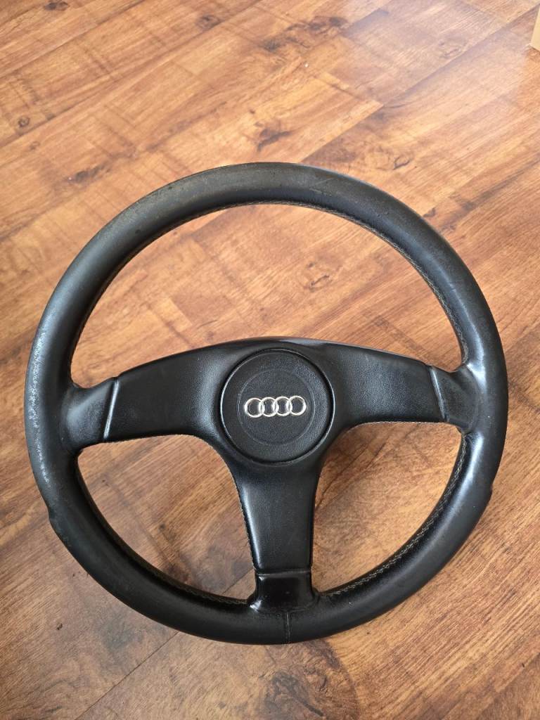 Genuine Audi 3-Spoke Leather Steering Wheel - Classic/Vintage 