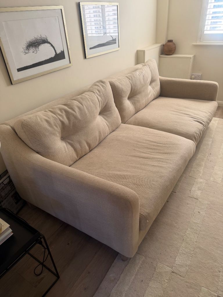 Loaf 4 seater Sofa – Beige, fair condition 