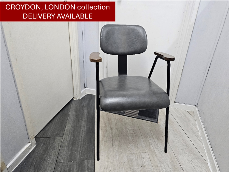 Used second hand £49 each 8x Santino Dining Living room leather dining Lounge chair armrest