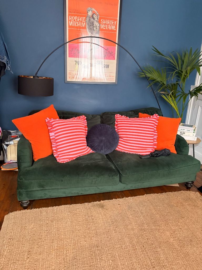 FREE Green Velvet Theee-Seater Sofa 