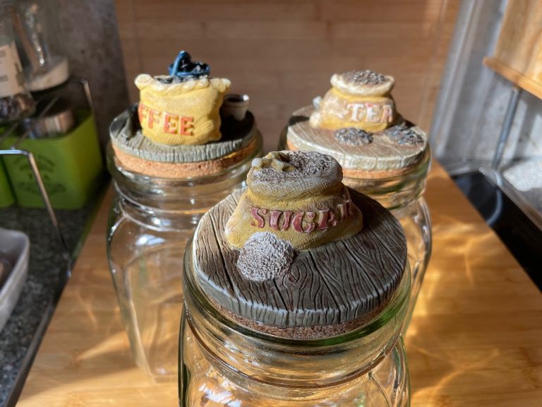 Glass Tea, Coffee and Sugar canister set