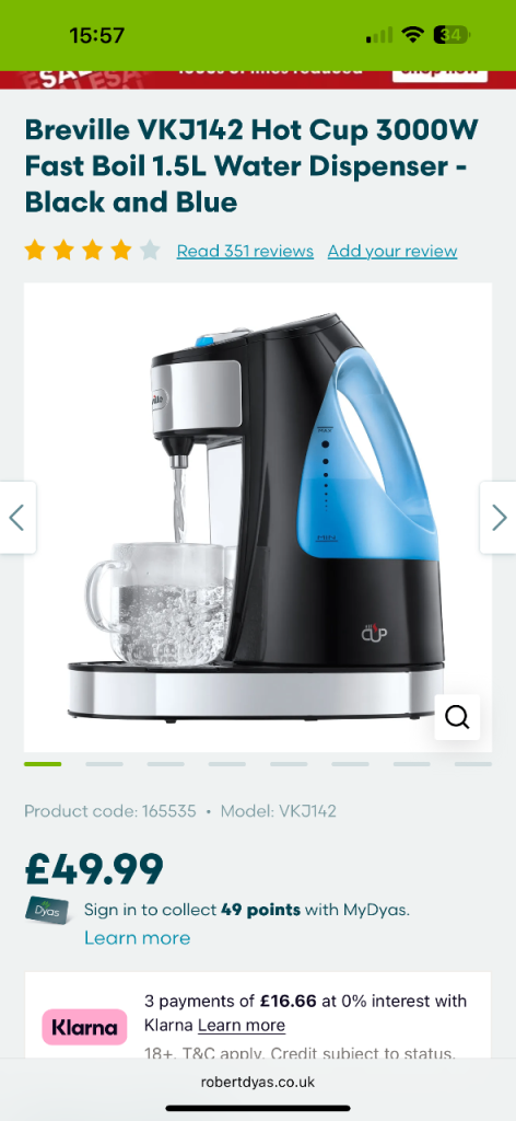 Breville Hot Cup Water Dispenser
