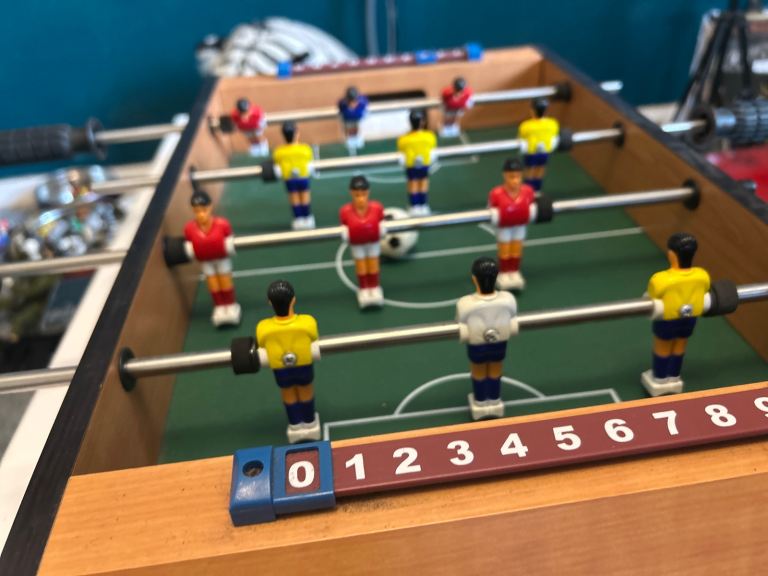 Old school Mini Tabletop Foozball Game Set Portable Indoor Soccer 