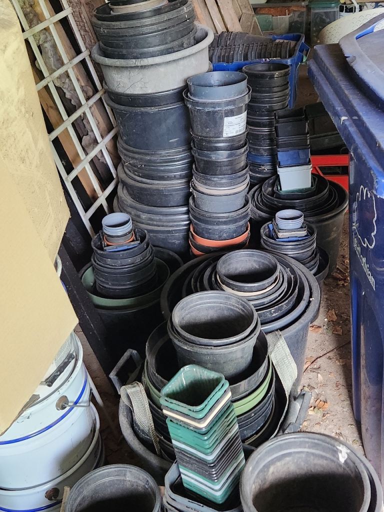 Large Job Lot of Assorted Plastic Garden Pots and Planters