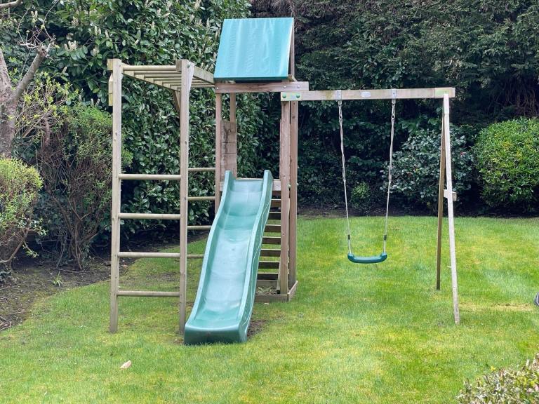 Wooden Garden Climbing Frame with Slide & Swing 