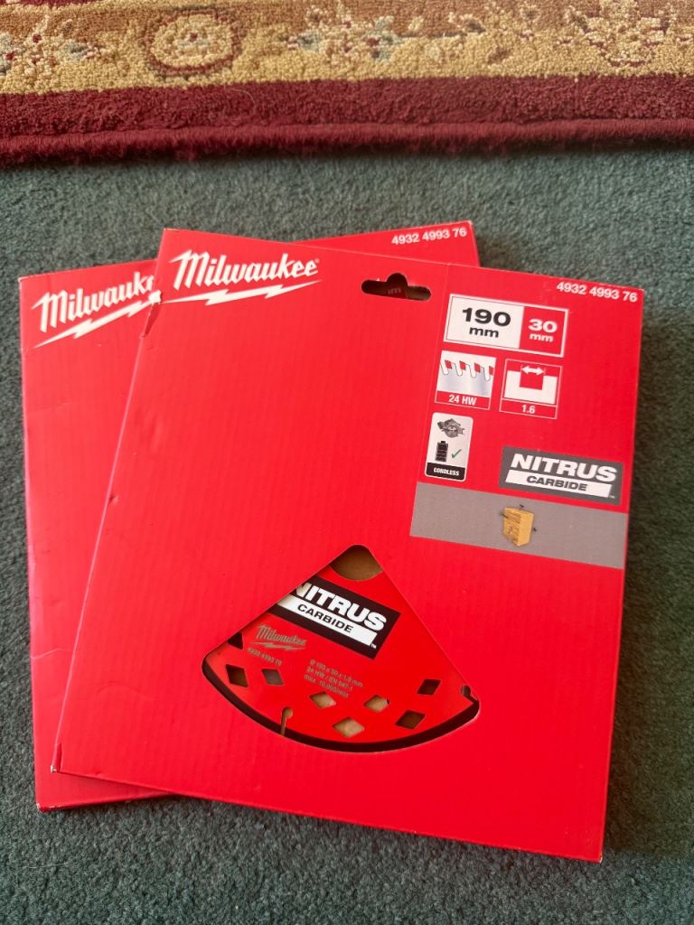 Milwaukee 190mm Nitrus Carbide Circular Saw Blade (New)