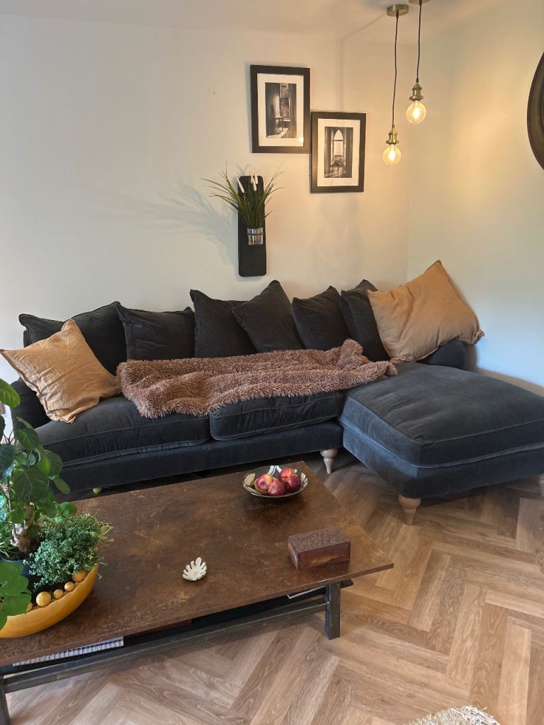 Marks & Spencer charcoal chenille sofa