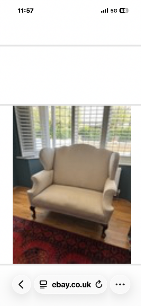 Antique Cream Two-Seater Sofa – Good Condition