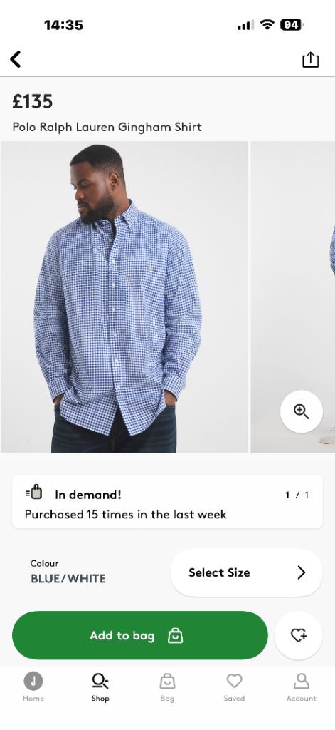 Men’s Ralph Lauren Gingham shirt