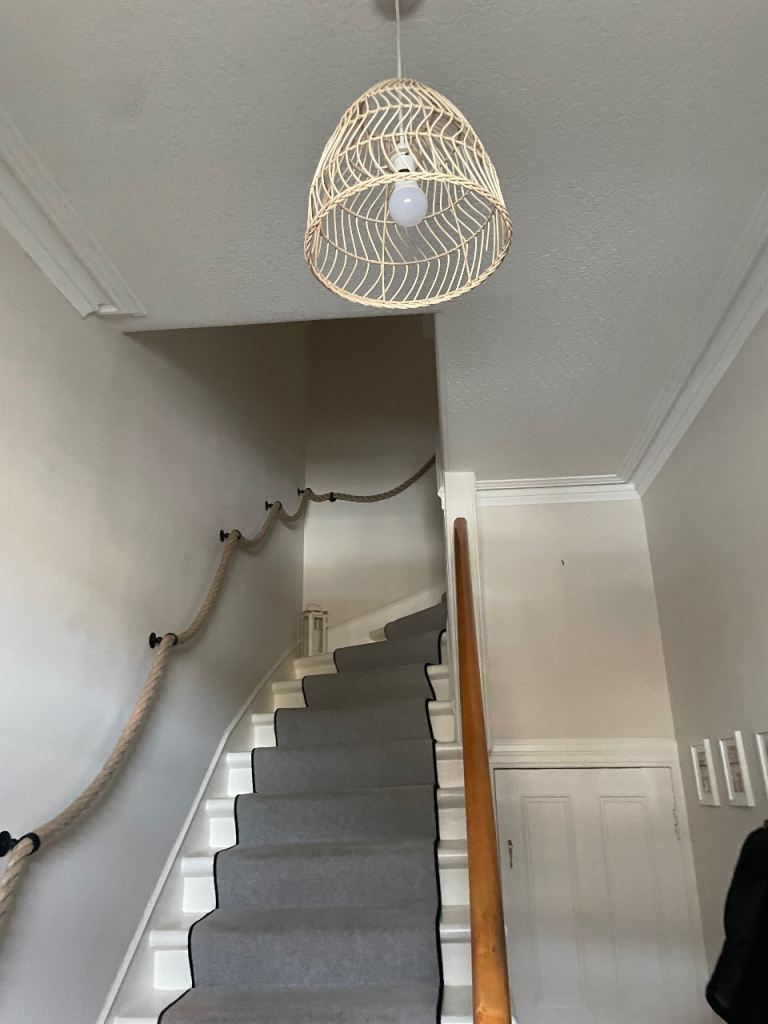 Woven Rattan Light Shade / Lampshade - Good Condition