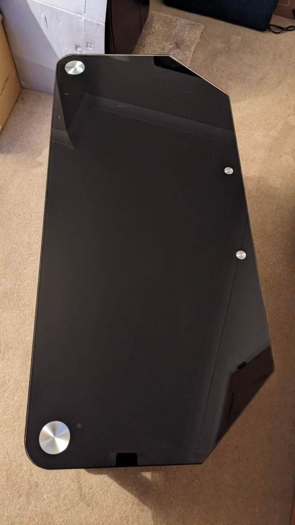 TV Stand - Black Glass 3 Shelves