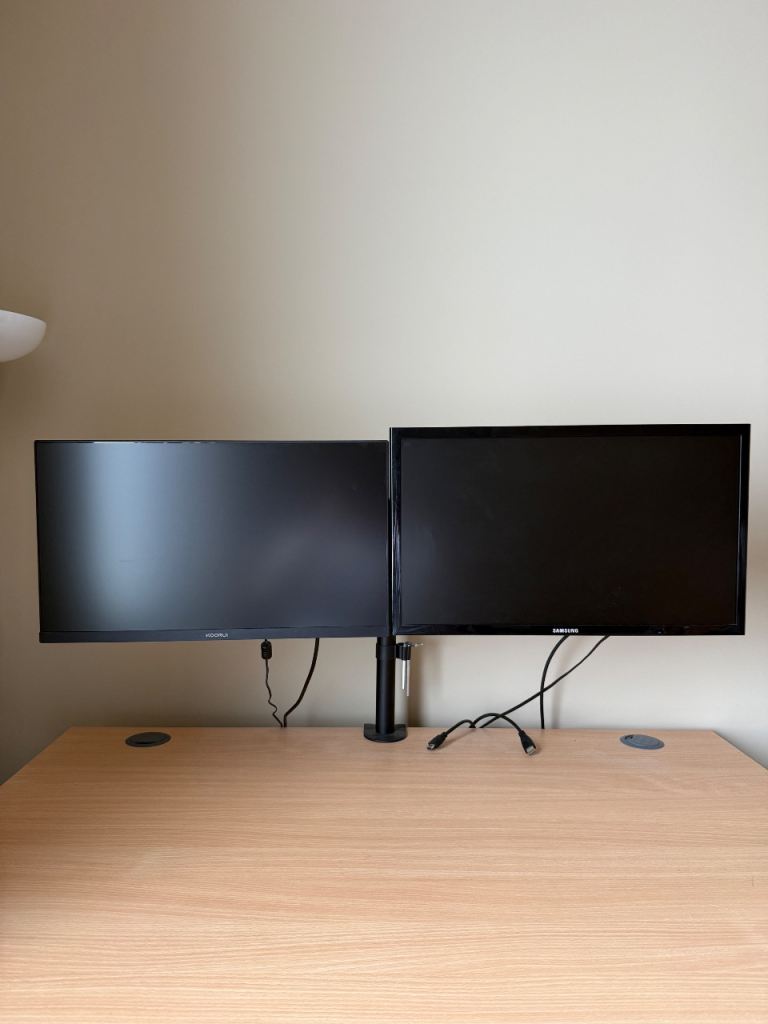 2 x Monitors & dual arm desk mount