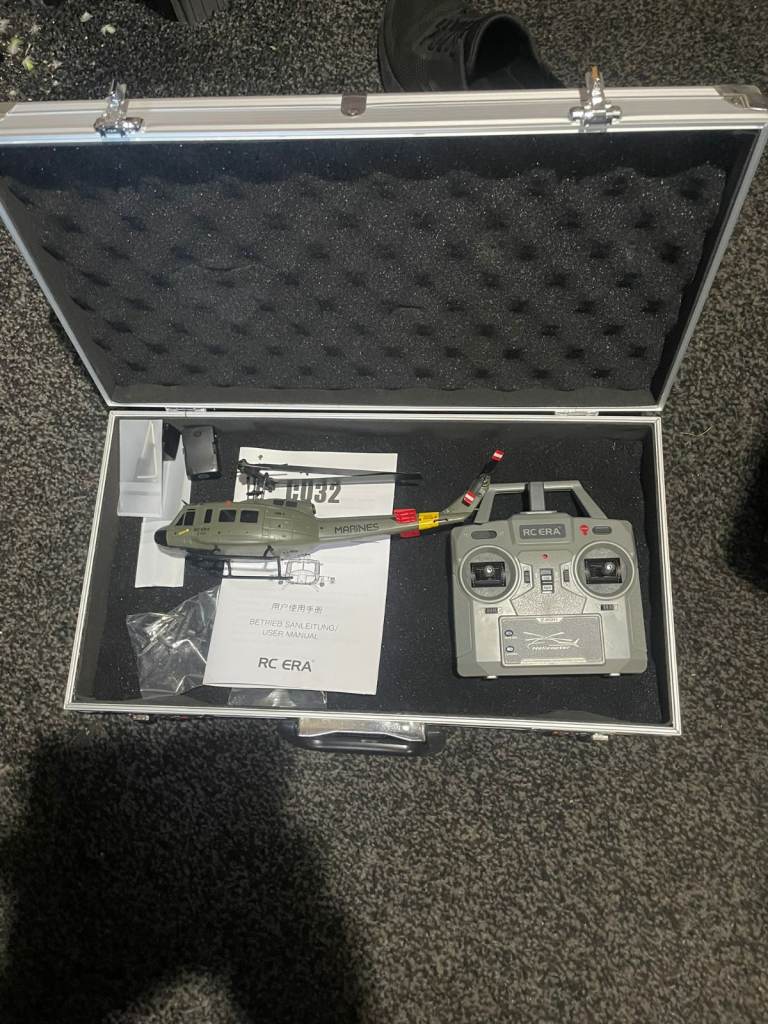 RC ERA HUEY RC helicopter, brand new, aluminium case, Can post for £5, 3 batts. HIGHLY RATED