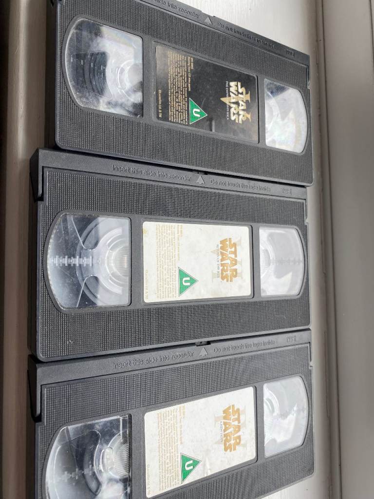 3 x Star Wars VHS Videos IV, V and VI 