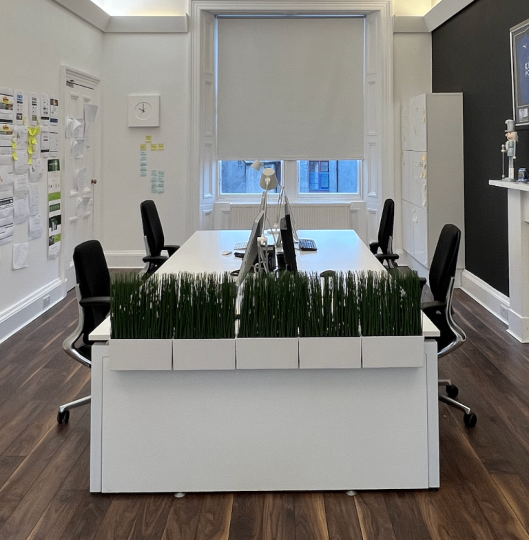 White Office Desks, Chairs and Drawer Unit