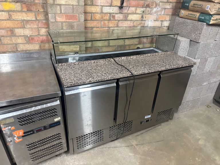 Commercial marble pizza fridge cafe shop restaurant restaurants takeaway 