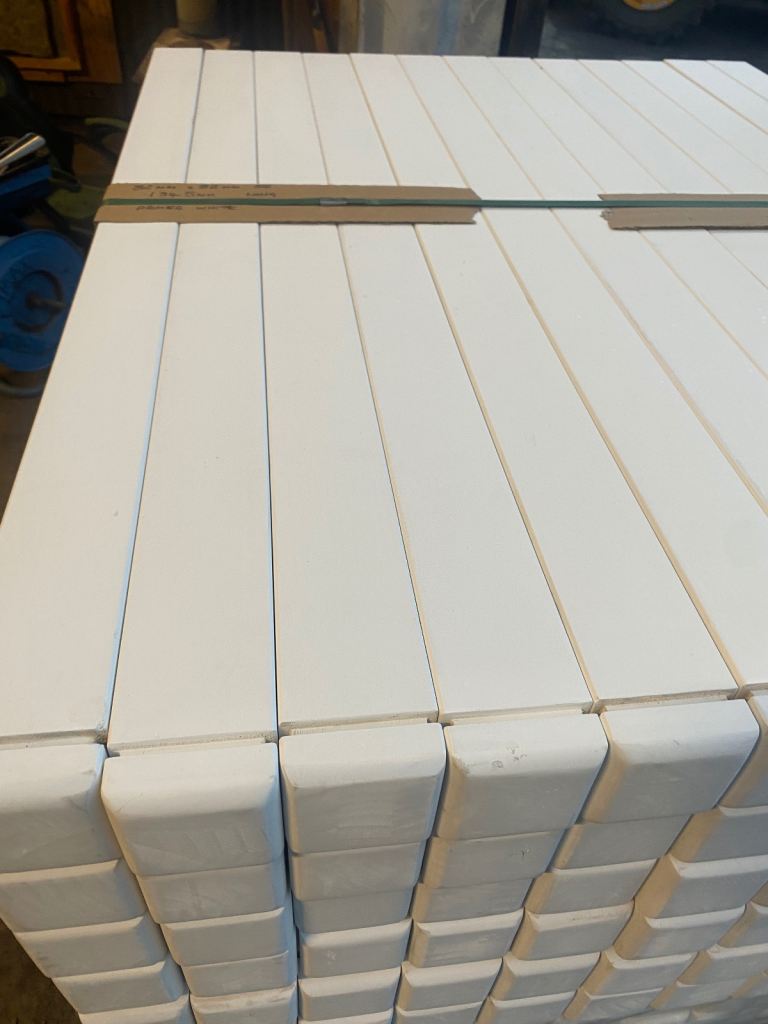 Primed white internal timber newel posts