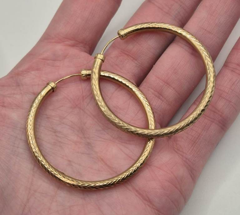 9ct yellow gold hoop earrings