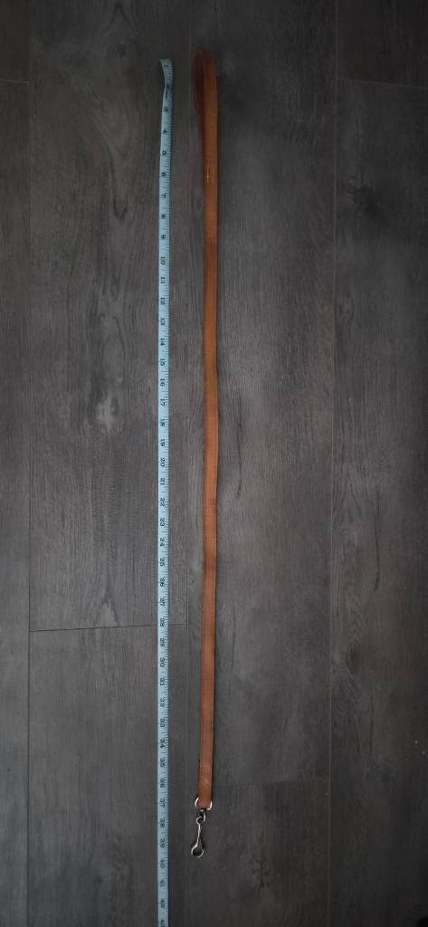 "Vintage Handmade Leather Dog Show Lead 43" Slim Ring & Snap Show Leash"
