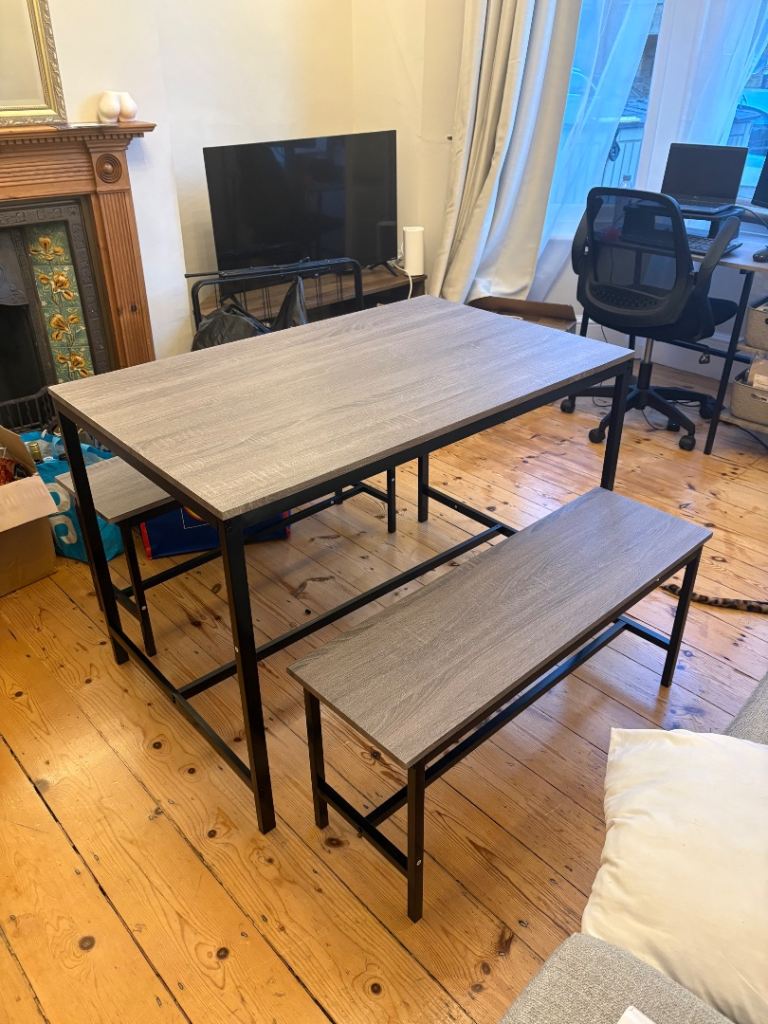 Dining table and benches 