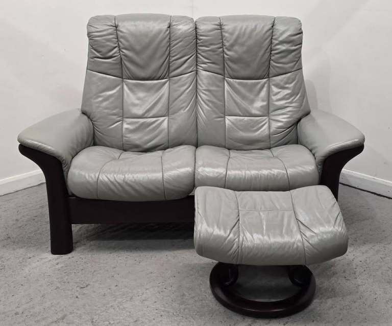 image for Ekornes Stressless Reclining 2 Seater Sofa With Footstool 280225