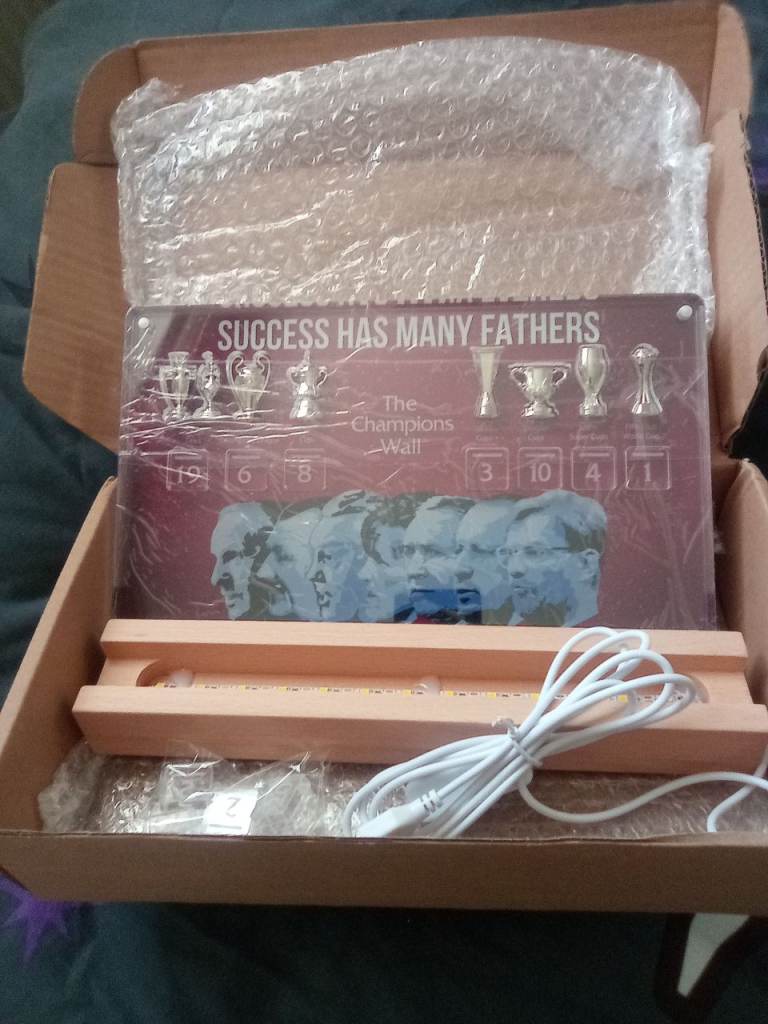 Liverpool FC champions wall glass with light stand brand new 